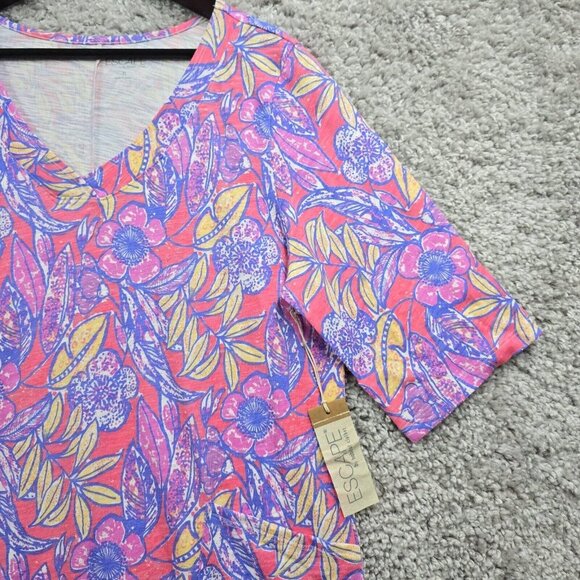 Escape by Habitat Dress Women’s XL‎ Pink Colorful Pullover Pockets Resort Travel - Picture 3 of 12